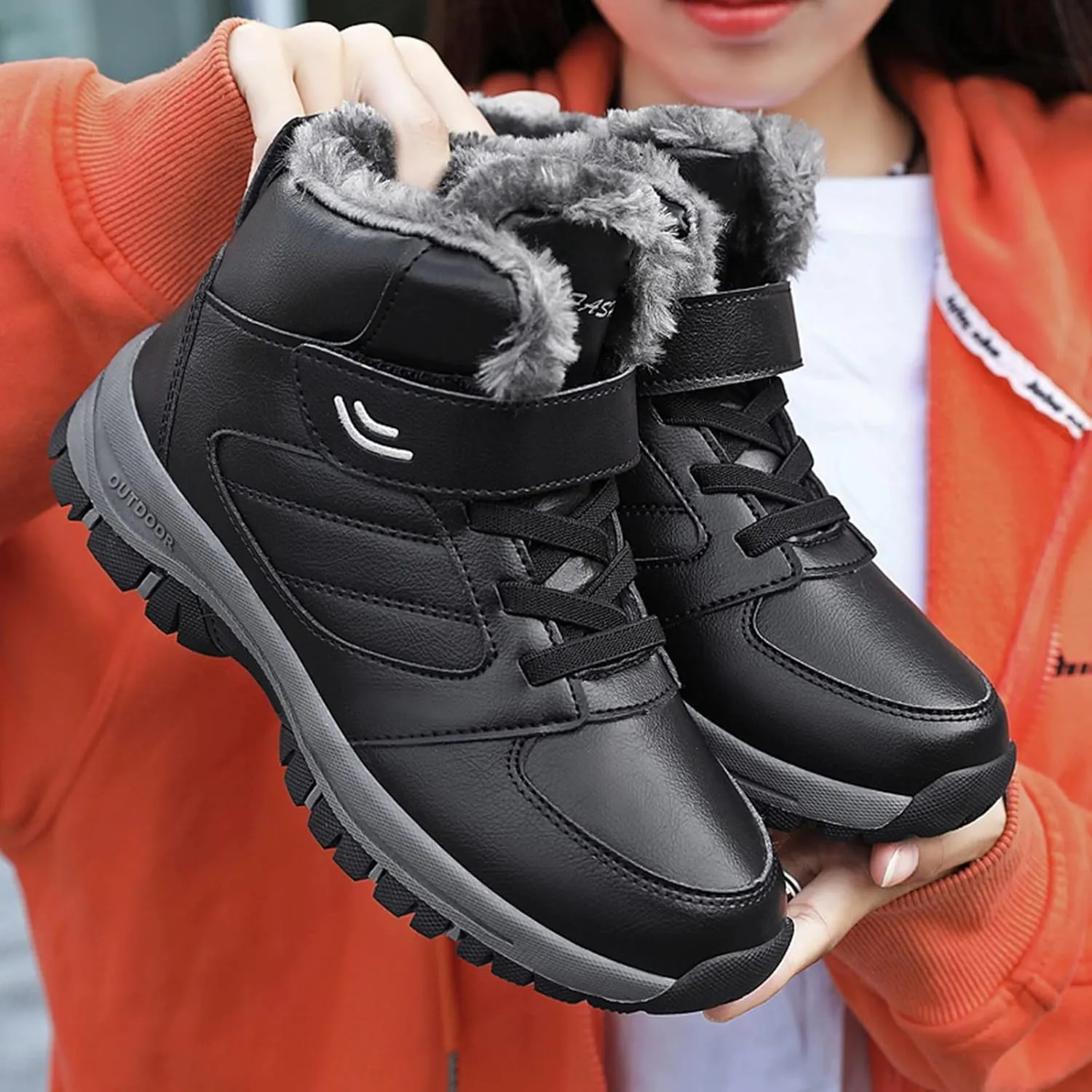 Snow Boots for Women Waterproof Non Slip Wide Womens Boots Winter Ankle Womens Wide Width Snow Boots with Zipper Boots for Snow Woman Winter Boot for Women Size 5.5