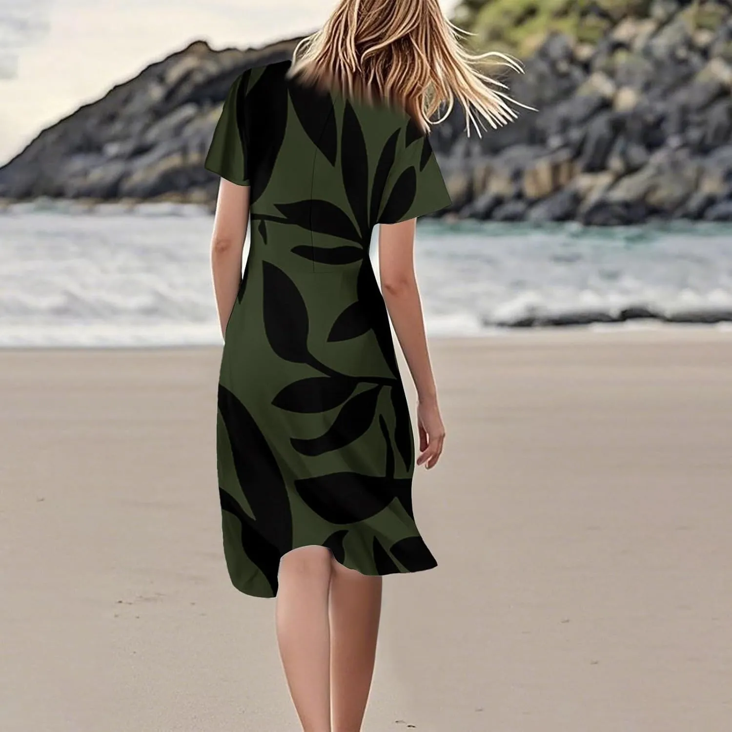 Spring Summer Dresses for Womencasualflowyelegant Wedding Dress Ruffle Short Sleeve Floral Dresses Midi Chiffon Dress
