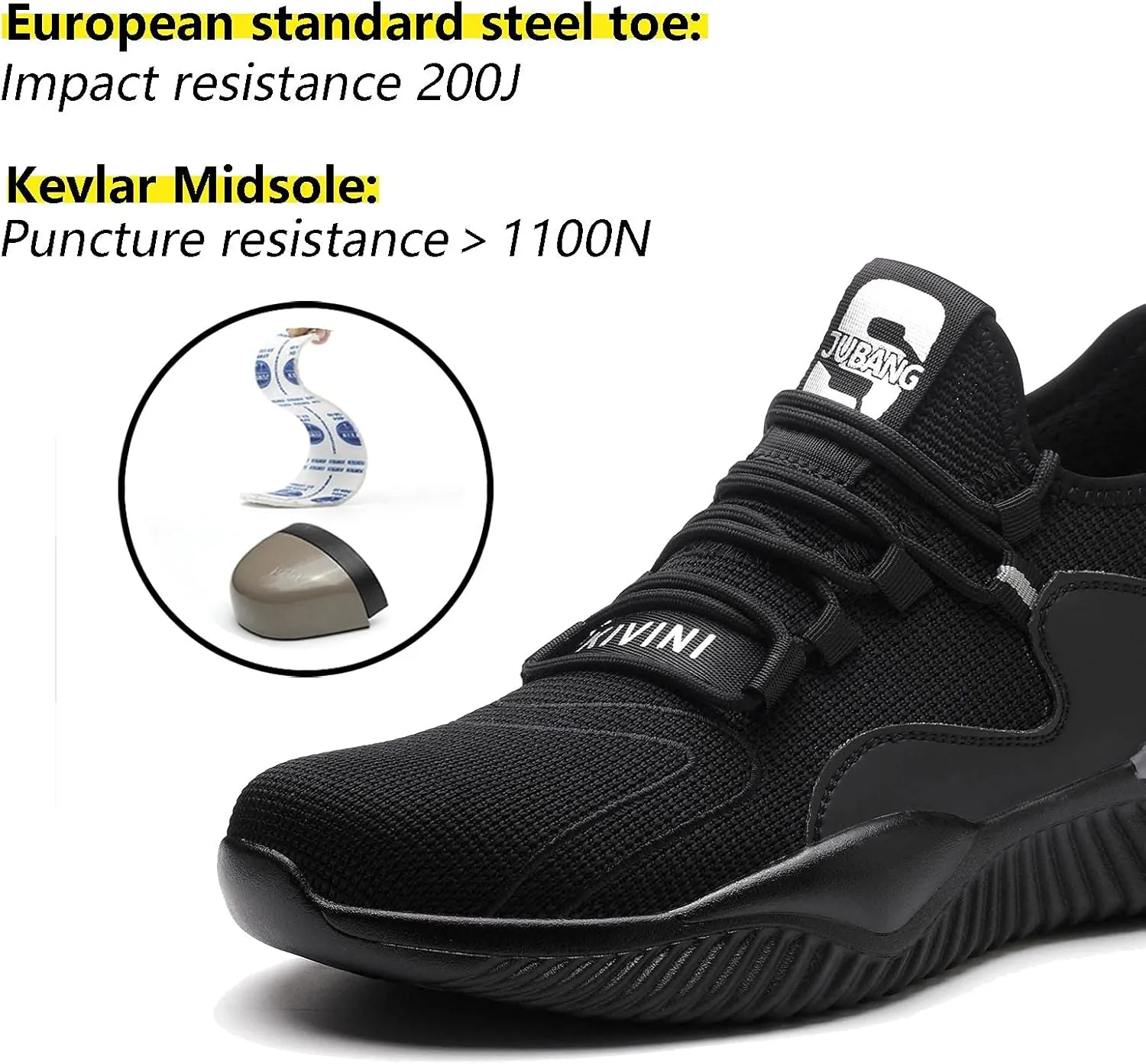 Steel Toe Work Shoes for Men Women Lightweight Industrial & Construction Slip Resistant Puncture Proof Safety