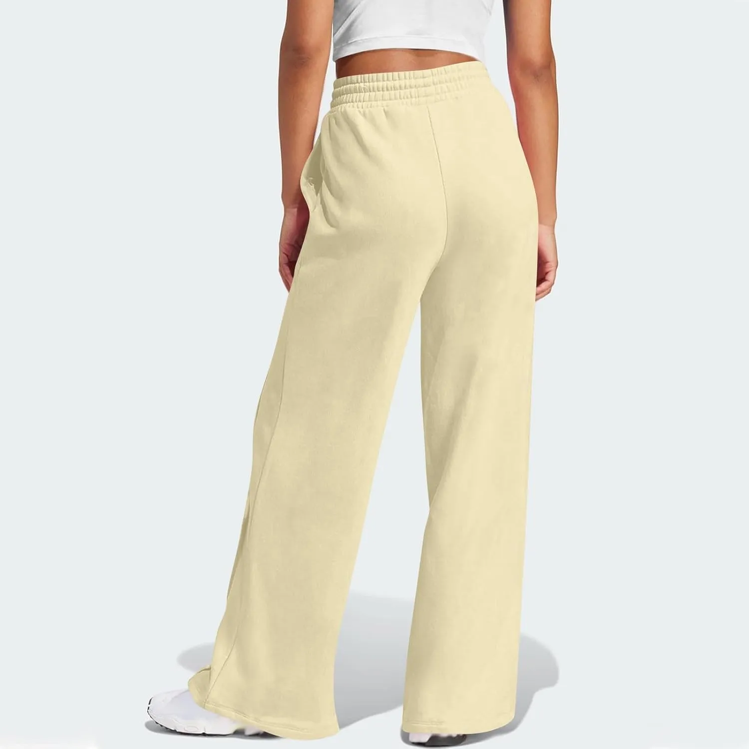 Straight Leg Sweatpants Women Baggy High Rise Elastic Waist Workout Pants with Pockets Stretchy Athletic Pants