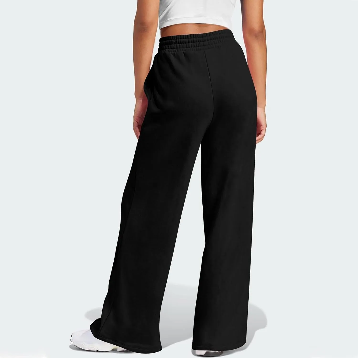 Straight Leg Sweatpants Women Baggy High Rise Elastic Waist Workout Pants with Pockets Stretchy Athletic Pants
