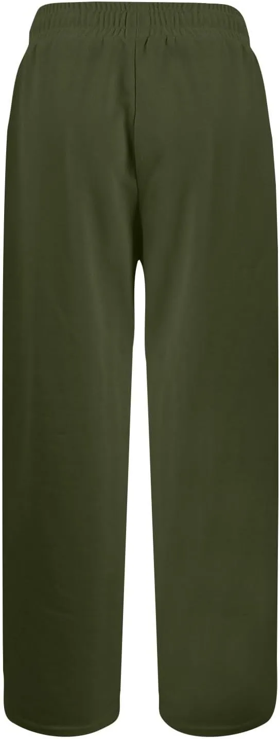 Straight Leg Sweatpants Women Baggy High Rise Elastic Waist Workout Pants with Pockets Stretchy Athletic Pants