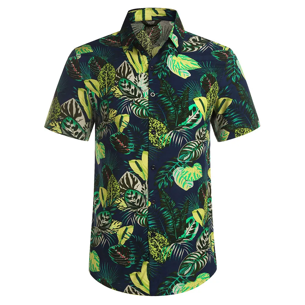Summer Beach 2 Piece Outfits Flower Shirt Tracksuits for Men