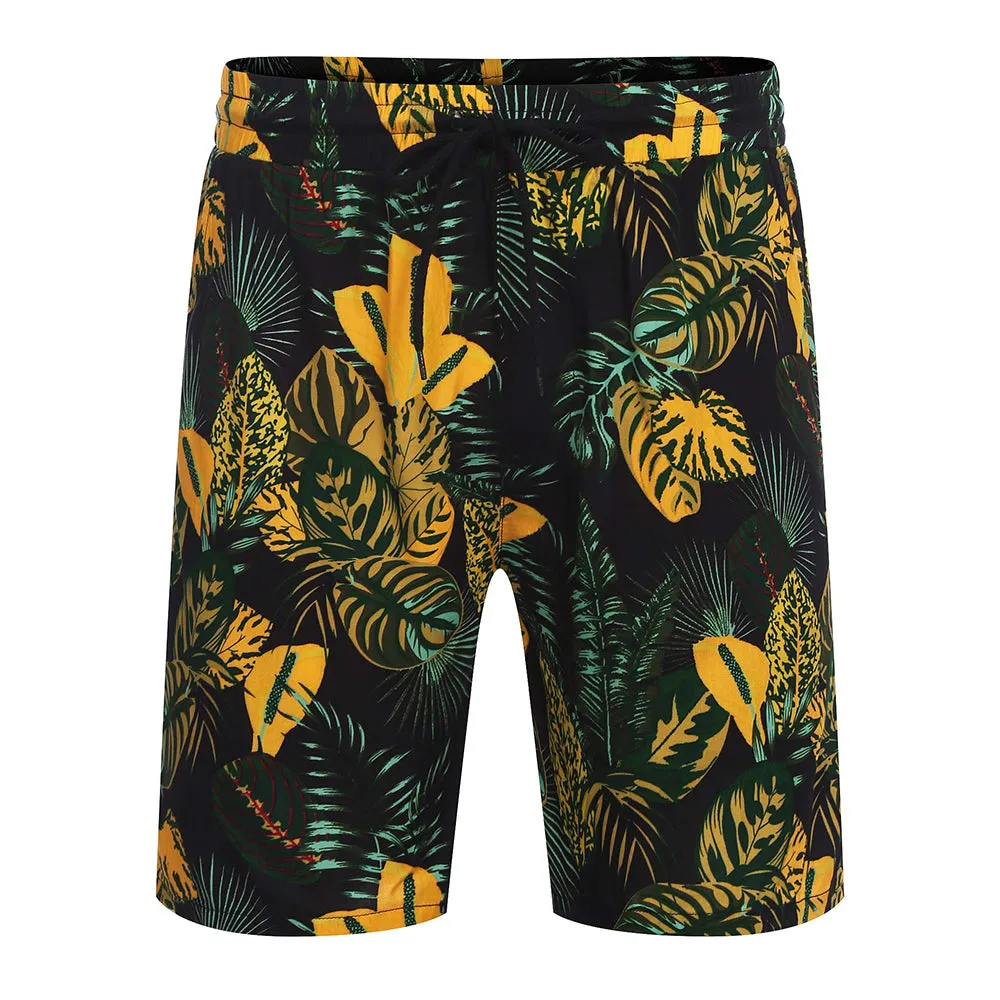 Summer Beach 2 Piece Outfits Flower Shirt Tracksuits for Men