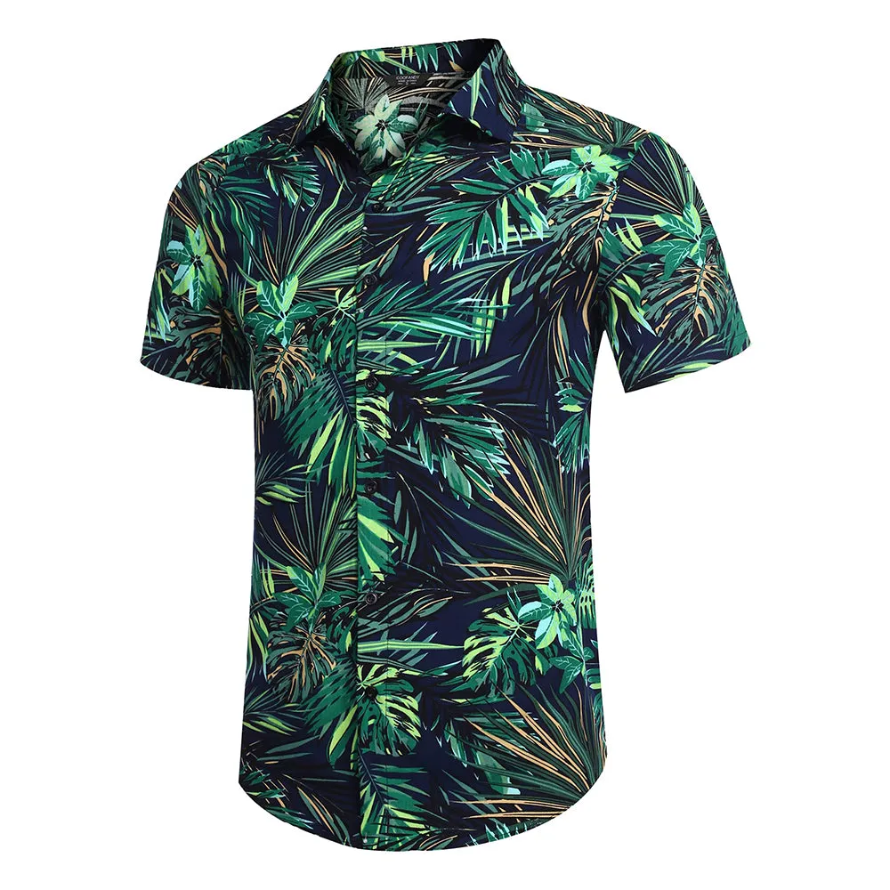 Summer Beach 2 Piece Outfits Flower Shirt Tracksuits for Men