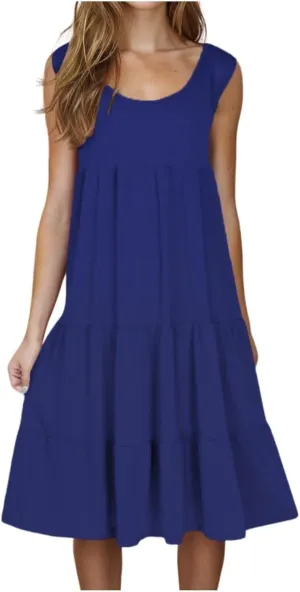 Summer Dresses for Women Plus Size Beach Dress Casual Sundresses Sexy Sleeveless Dress Flowy Midi