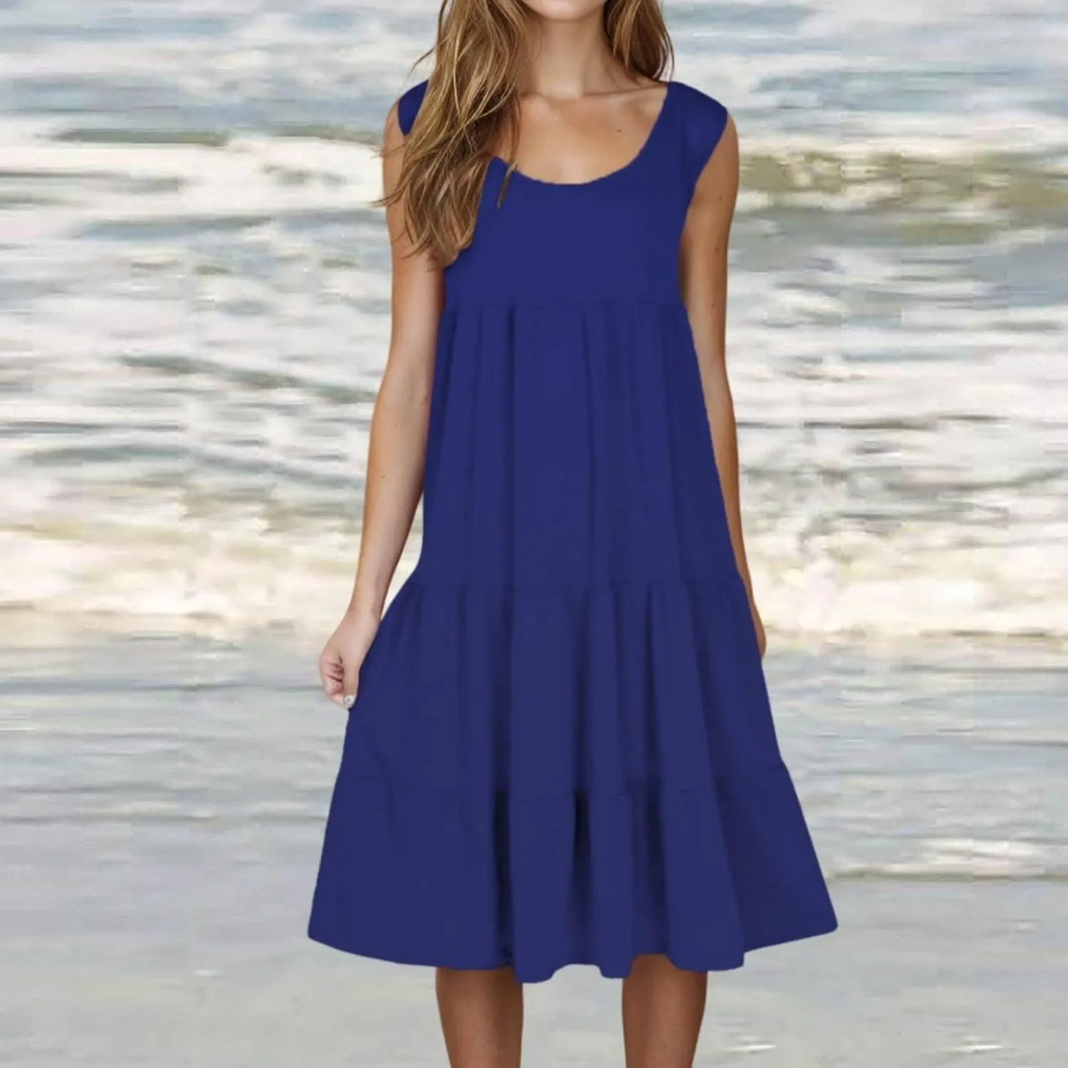 Summer Dresses for Women Plus Size Beach Dress Casual Sundresses Sexy Sleeveless Dress Flowy Midi