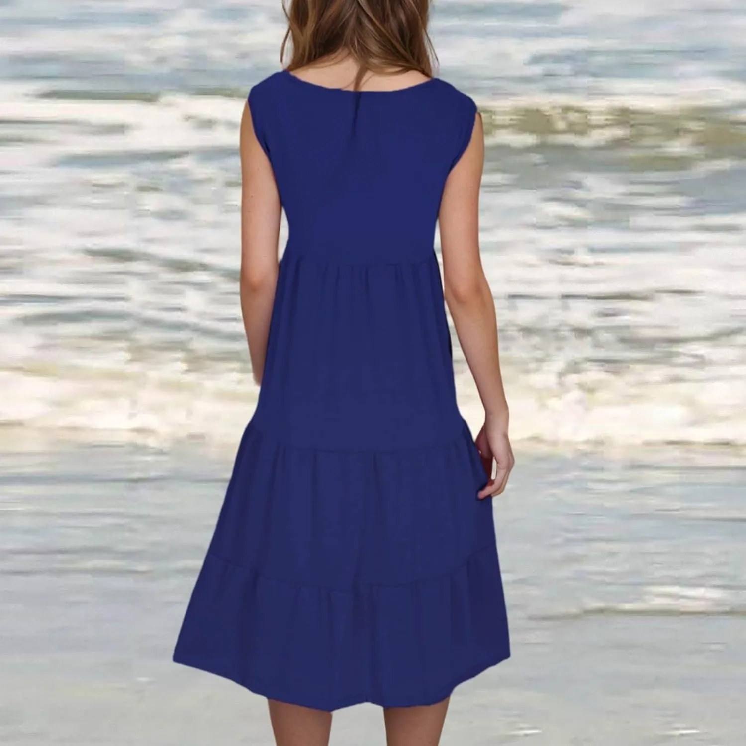 Summer Dresses for Women Plus Size Beach Dress Casual Sundresses Sexy Sleeveless Dress Flowy Midi
