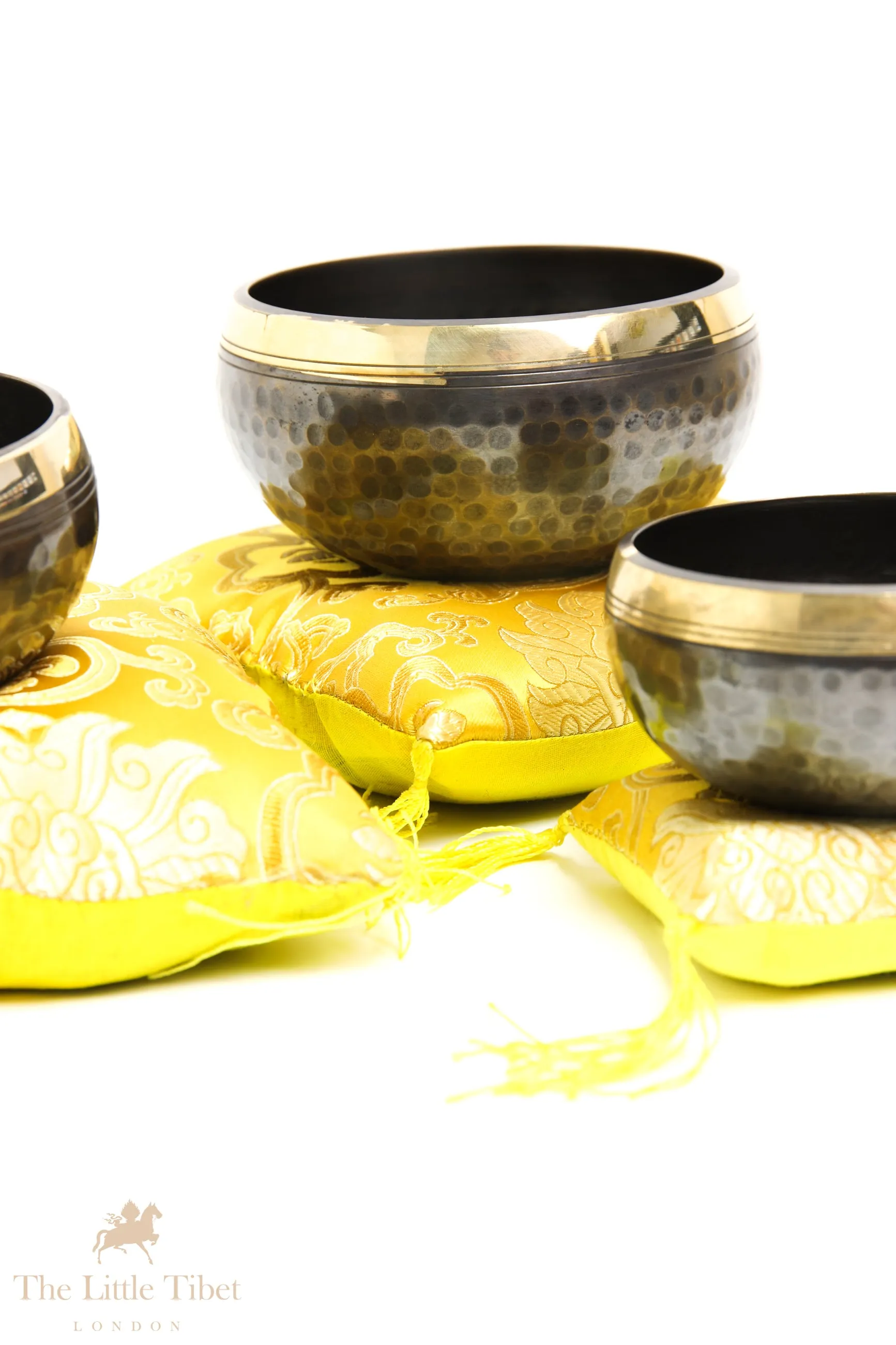 Sunny Serenity: Singing Bowl Cushion - Puffy Pillow Cushion Yellow
