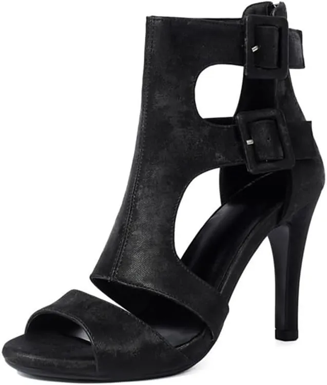 SWDZM Latin Ballroom Dance Booties Women High Heel Salsa Professional Dancing Shoes Performance,Model 3893