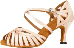 SWDZM Women's Latin Dance Shoes Satin Professional Ballroom Salsa Practice Performance Dance Shoes,Model-YCL380,