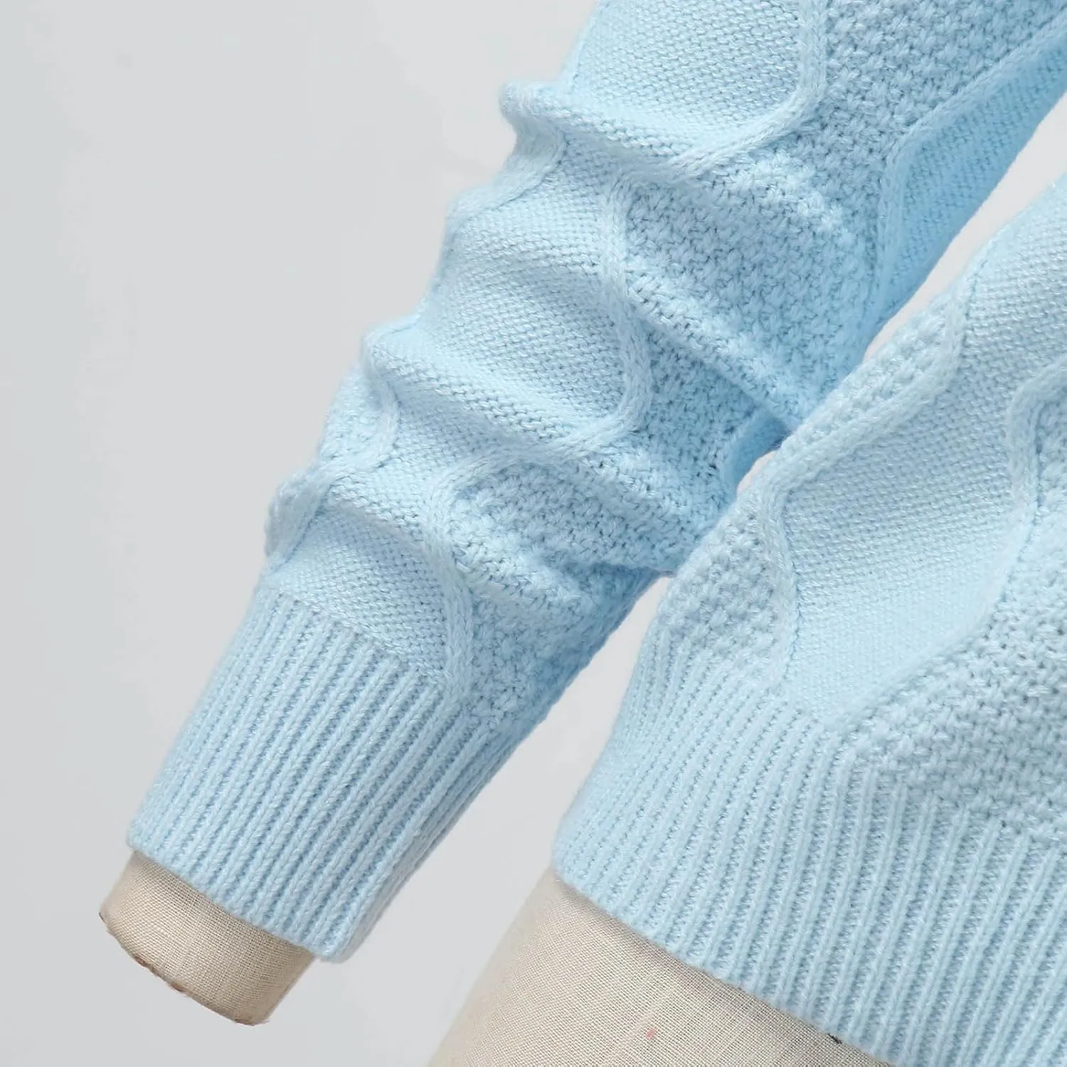Sweaters for Women Trendy Chunky Lace Knit Solid Color Crew Neck Long Sleeve Casual Loose Fit Soft Pullover Tops