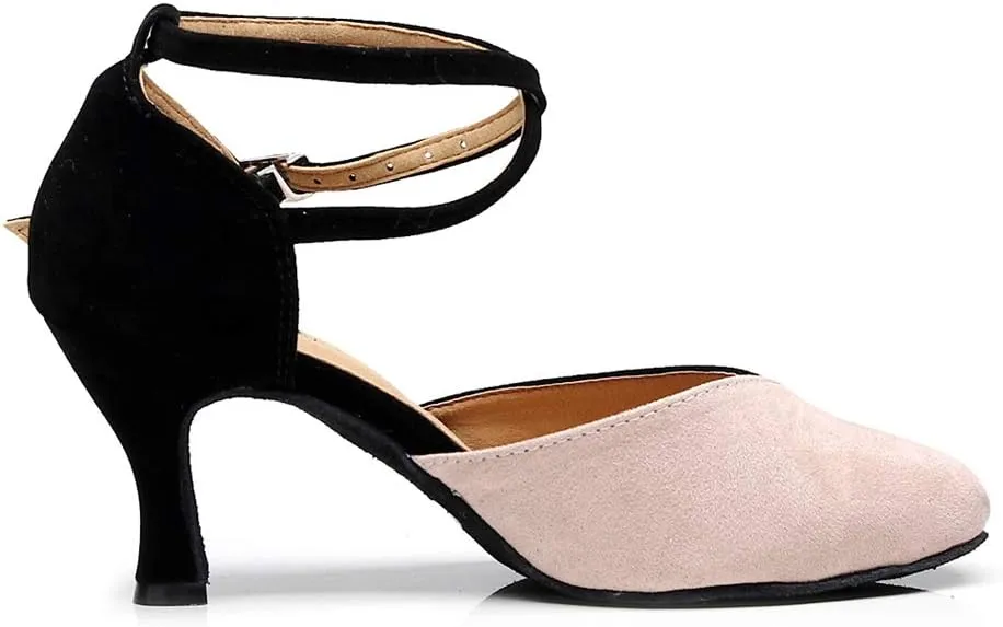 TDA Women's Closed Toe Cross Strap Tagno Salsa Evening Wedding Party Ballroom Modern Latin Dance Shoes
