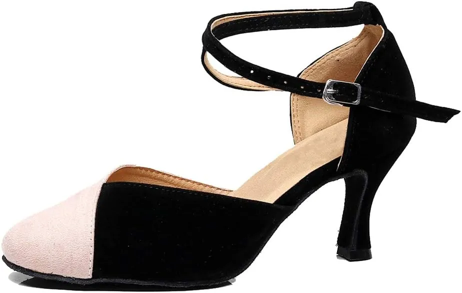 TDA Women's Closed Toe Cross Strap Tagno Salsa Evening Wedding Party Ballroom Modern Latin Dance Shoes