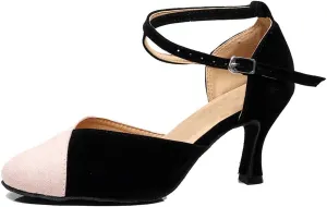 TDA Women's Closed Toe Cross Strap Tagno Salsa Evening Wedding Party Ballroom Modern Latin Dance Shoes