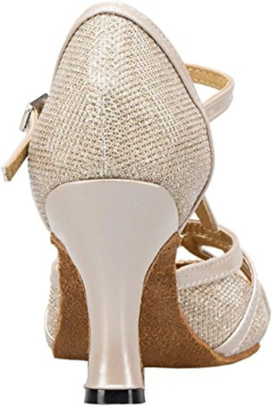 TDA Women's T-Strap Glitter Synthetic Salsa Tango Ballroom Latin Party Dance Shoes