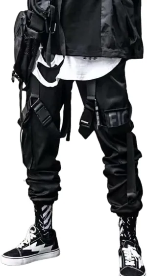 Techwear Pants Men Joggers Pants Y2k Baggy Tactical Track Pants Cargo Grunge Harem Pants Alt Goth Emo Hip Hop Pants