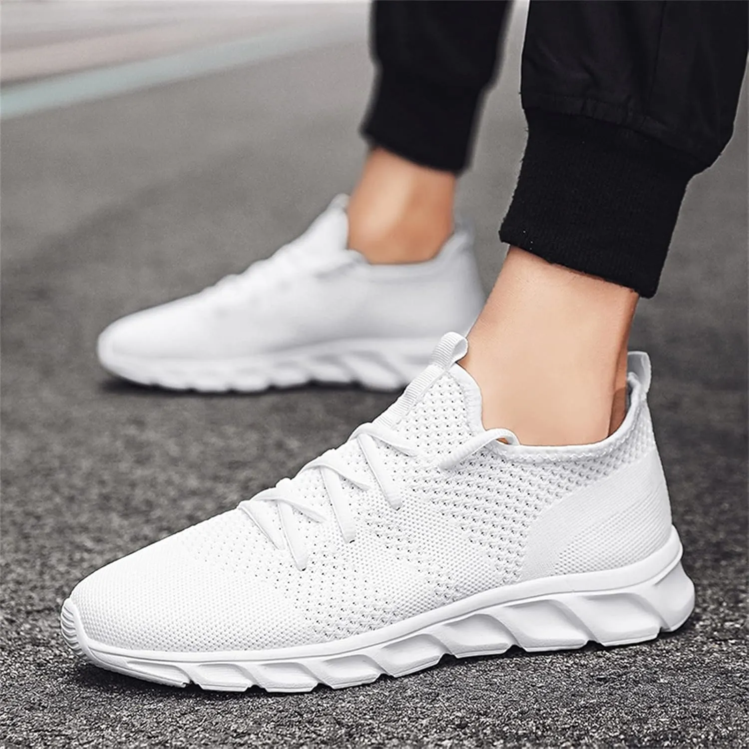 Tennis Shoes Men Volleyball Shoes Men Men's Supportive Running Athletic Sneakers Mens Sneaker Walking for for Everyday and Travel White Sneakers