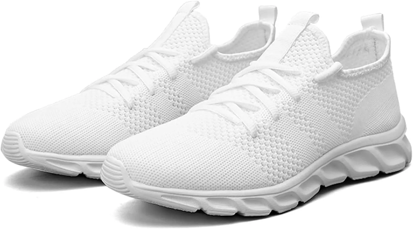 Tennis Shoes Men Volleyball Shoes Men Men's Supportive Running Athletic Sneakers Mens Sneaker Walking for for Everyday and Travel White Sneakers