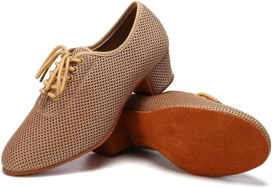 TINRYMX Ballroom Dance Shoes Women Practice Teaching Modern Professional Standard Latin Salsa Dance Shoes, Model RY-1801WB