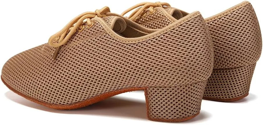 TINRYMX Ballroom Dance Shoes Women Practice Teaching Modern Professional Standard Latin Salsa Dance Shoes, Model RY-1801WB