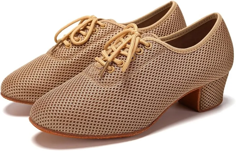 TINRYMX Ballroom Dance Shoes Women Practice Teaching Modern Professional Standard Latin Salsa Dance Shoes, Model RY-1801WB