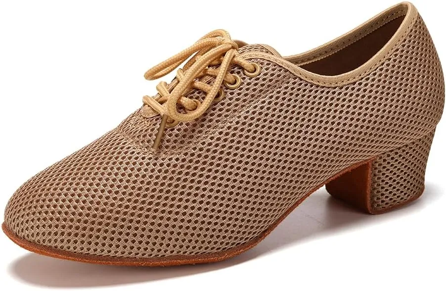 TINRYMX Ballroom Dance Shoes Women Practice Teaching Modern Professional Standard Latin Salsa Dance Shoes, Model RY-1801WB