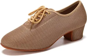 TINRYMX Ballroom Dance Shoes Women Practice Teaching Modern Professional Standard Latin Salsa Dance Shoes, Model RY-1801WB
