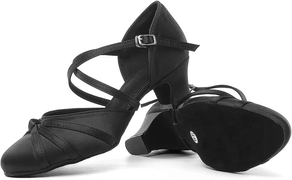 TINRYMX Women Latin Dance Shoes Closed Toe Salsa Tango Performance Party Ballroom Dance Shoes,Model-YCL117/L189