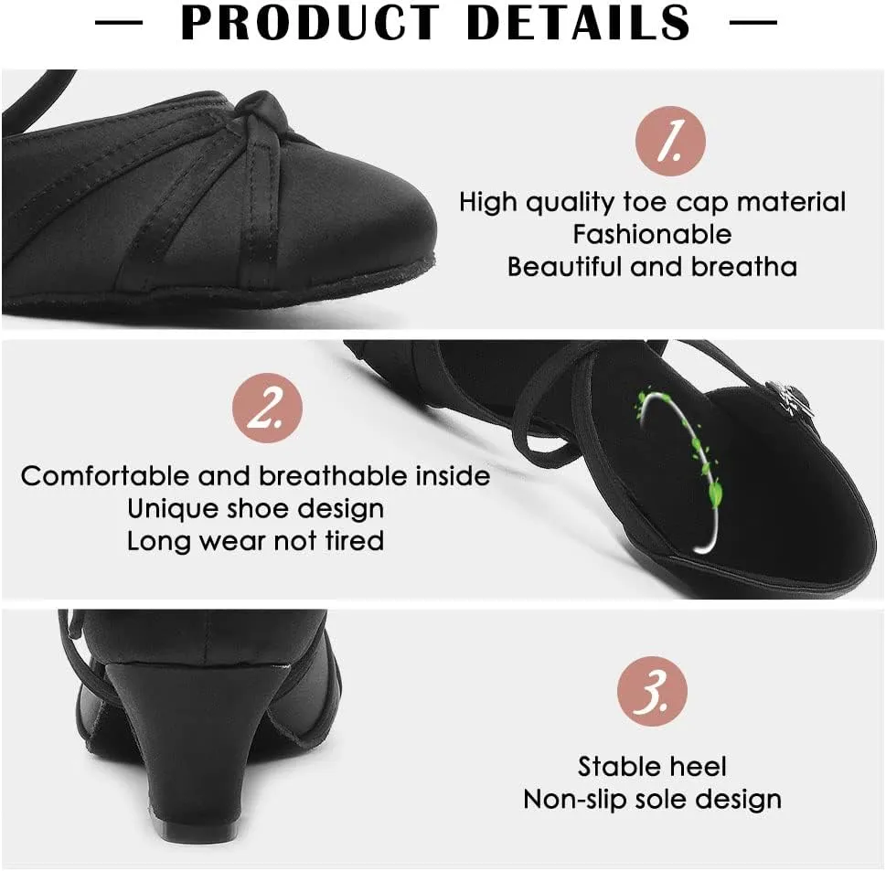 TINRYMX Women Latin Dance Shoes Closed Toe Salsa Tango Performance Party Ballroom Dance Shoes,Model-YCL117/L189