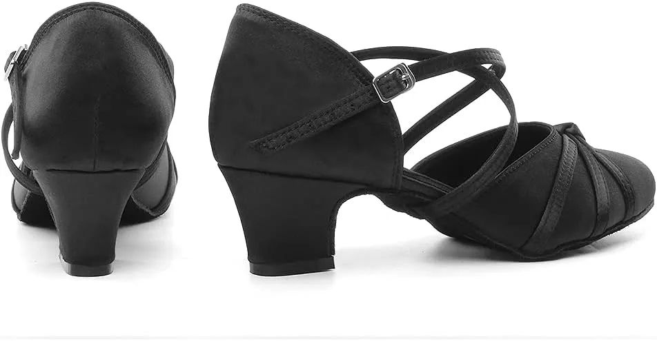 TINRYMX Women Latin Dance Shoes Closed Toe Salsa Tango Performance Party Ballroom Dance Shoes,Model-YCL117/L189