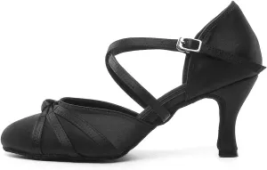 TINRYMX Women Latin Dance Shoes Closed Toe Salsa Tango Performance Party Ballroom Dance Shoes,Model-YCL117/L189
