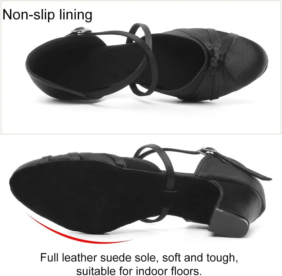 TINRYMX Women Latin Dance Shoes Closed Toe Salsa Tango Performance Party Ballroom Dance Shoes,Model-YCL117/L189