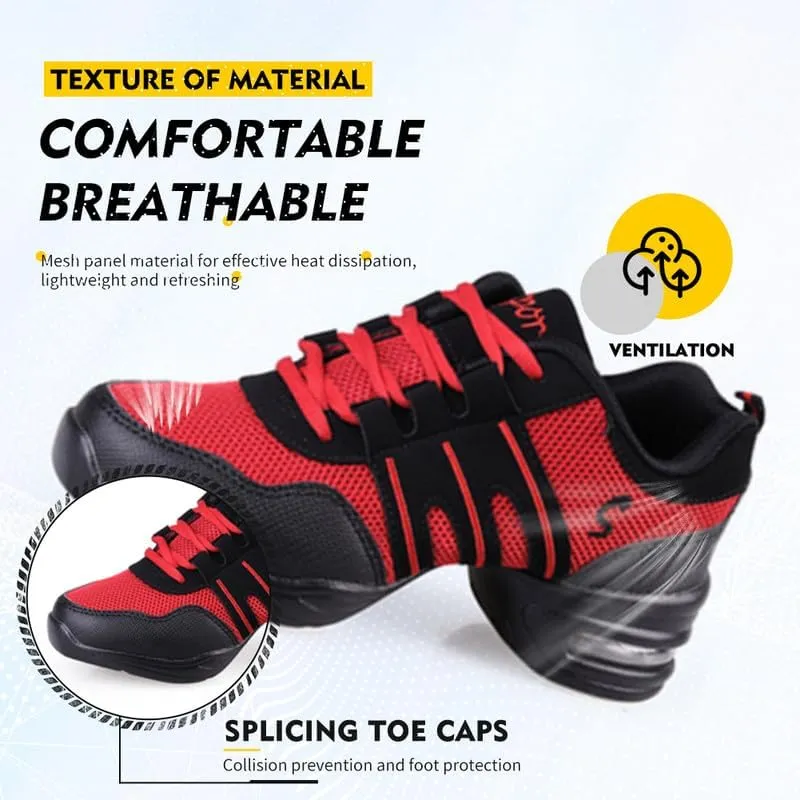 TINRYMX Women Modern Jazz Shoes Lace up Sneakers Breathable Air Cushion Split Sole Athletic Walking Ballroom Exercise Dance Sneaker Shoes,Model-LYX729