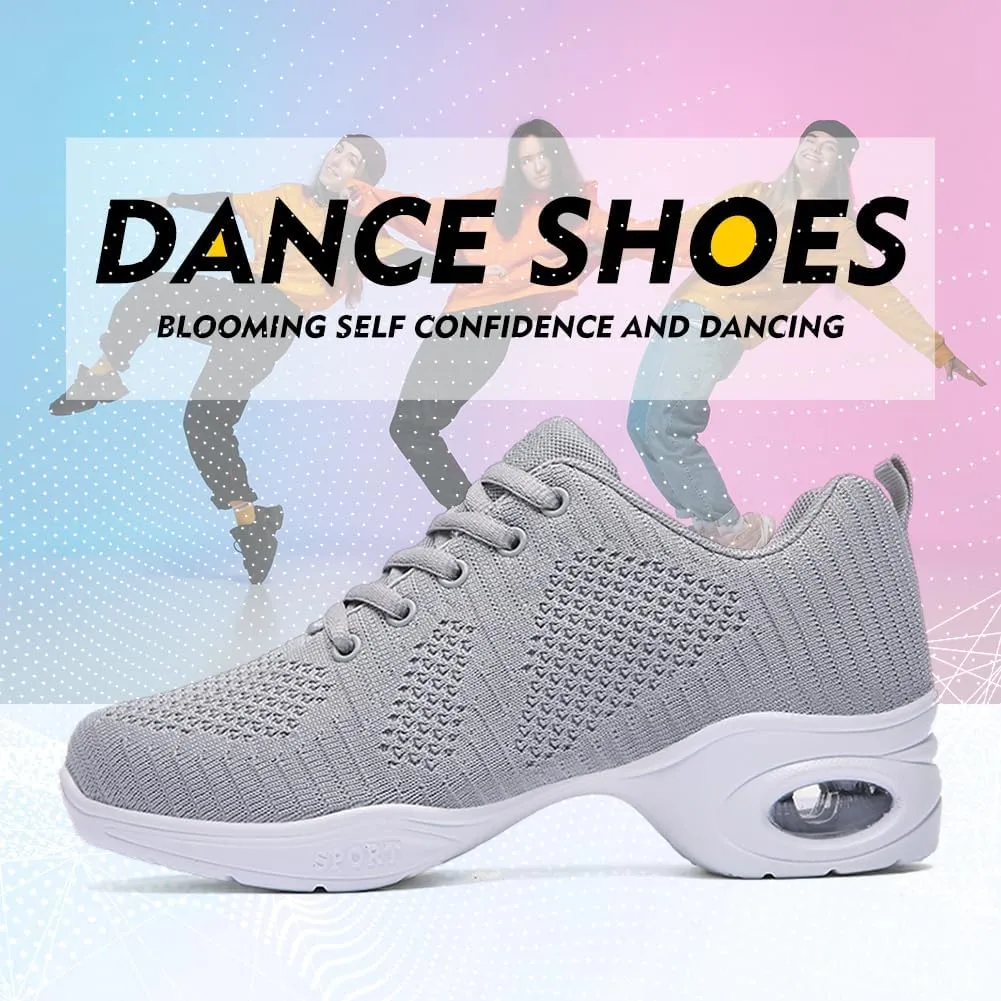 TINRYMX Women's Jazz Shoes Lace-up Sneakers Breathable Air Cushion Split Sole Athletic Walking Dance Shoes,Model-XL1902