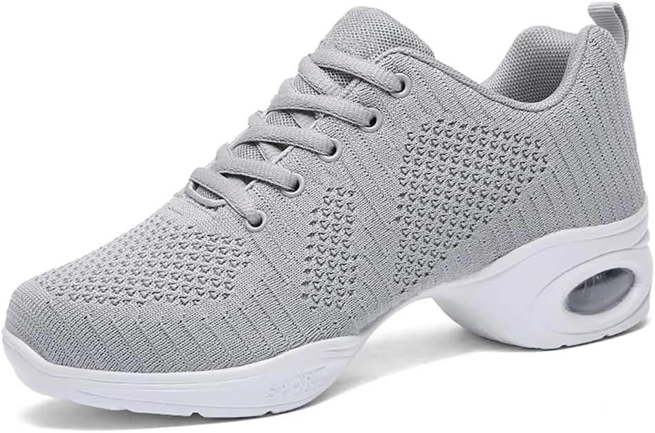 TINRYMX Women's Jazz Shoes Lace-up Sneakers Breathable Air Cushion Split Sole Athletic Walking Dance Shoes,Model-XL1902
