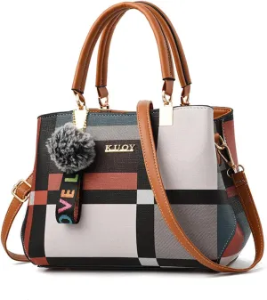Tote Bag For Women Color Block Crossbody Handbags Ladies Shoulder Bag Messenger Bag Handbag For Shopping Travel Essential E