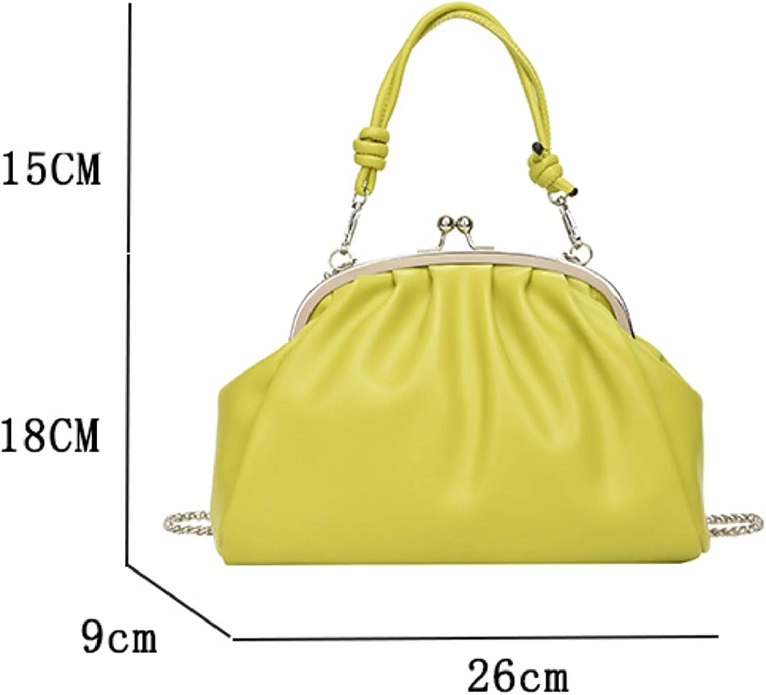 Trendy Pu Leather Kiss Lock Handbag 2025 Evening Clutch Purse Women Crossbody Shell Shoulder Bag Daily