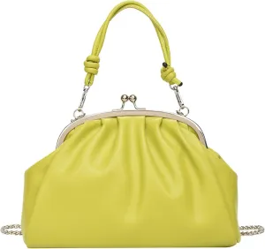 Trendy Pu Leather Kiss Lock Handbag 2025 Evening Clutch Purse Women Crossbody Shell Shoulder Bag Daily
