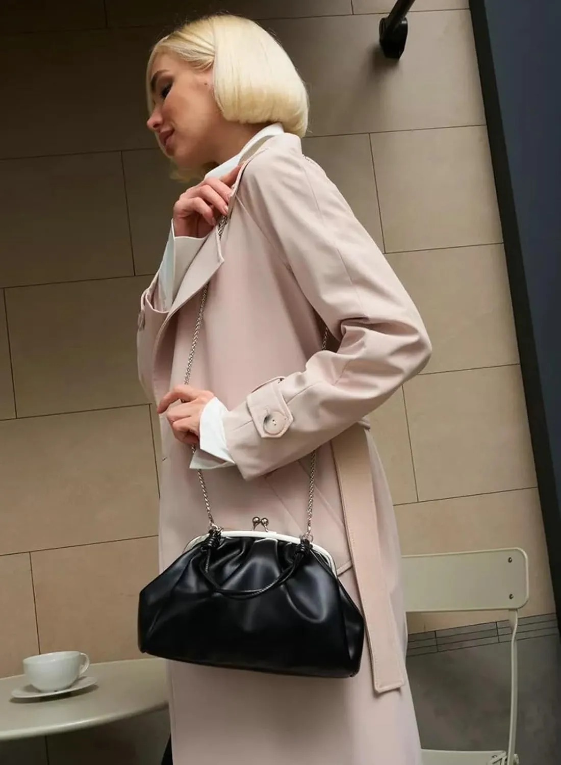 Trendy Pu Leather Kiss Lock Handbag 2025 Evening Clutch Purse Women Crossbody Shell Shoulder Bag Daily