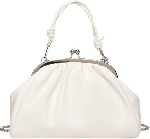 Trendy Pu Leather Kiss Lock Handbag 2025 Evening Clutch Purse Women Crossbody Shell Shoulder Bag Daily