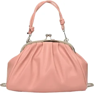 Trendy Pu Leather Kiss Lock Handbag 2025 Evening Clutch Purse Women Crossbody Shell Shoulder Bag Daily