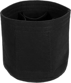 uxcell Purse Organizer Insert, Portable Felt Organizer Bags Round Multiple Compartments Purse Liner for Bucket Bag, Domed Satchel, Tote Bag, Handbag Shaper (8" x 4" x 5.5", Black)
