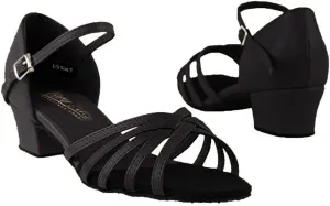 Very Fine Bundle Lightweight Women's Ballroom Salsa Practice Latin Dance Shoes 802   Brush   Pouch,Color:Black, Size:7.5