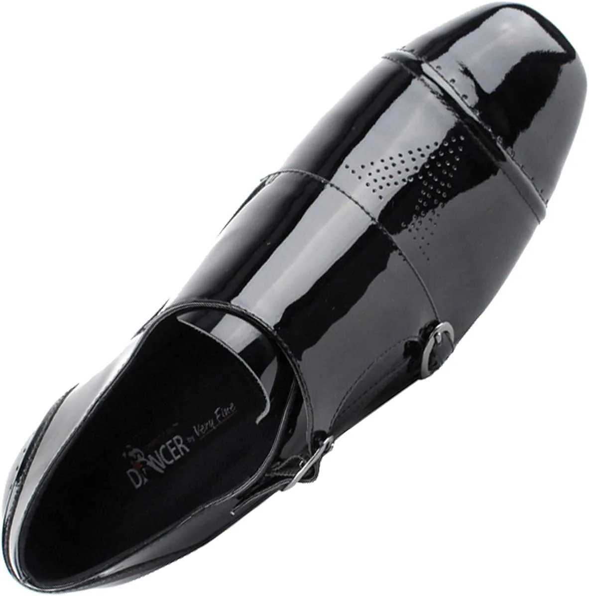 Very Fine Mens Salsa Ballroom Tango Latin Dance Shoes CD9005B Patent Bundle - Shoe Wire Brush Heel 1"