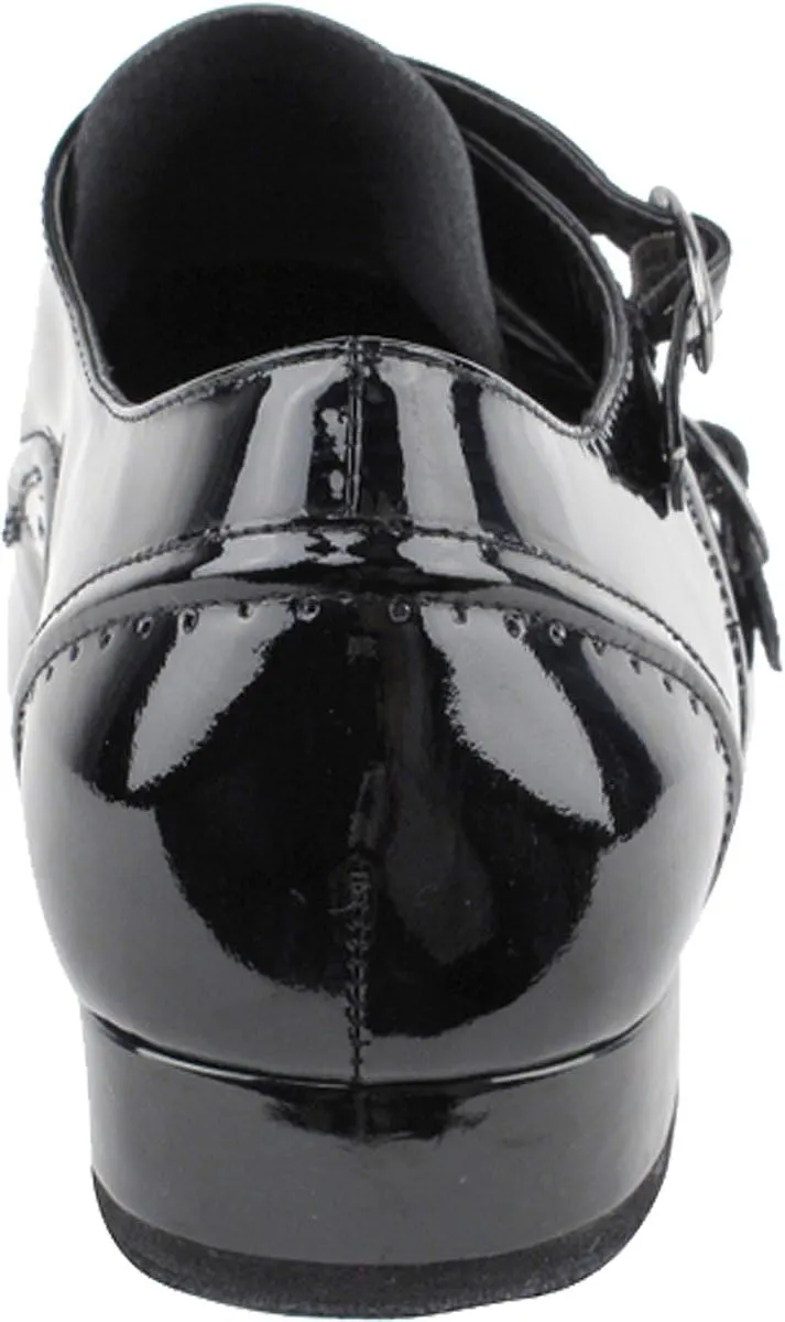 Very Fine Mens Salsa Ballroom Tango Latin Dance Shoes CD9005B Patent Bundle - Shoe Wire Brush Heel 1"