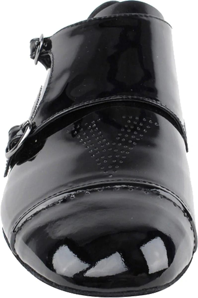 Very Fine Mens Salsa Ballroom Tango Latin Dance Shoes CD9005B Patent Bundle - Shoe Wire Brush Heel 1"