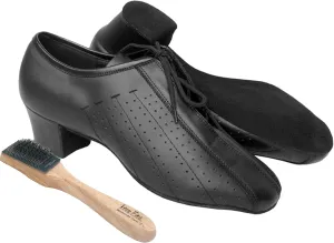 Very Fine Men's Salsa Ballroom Tango Latin Dance Shoes S409 Bundle with Dance Shoe Wire Brush Heel 1.5"