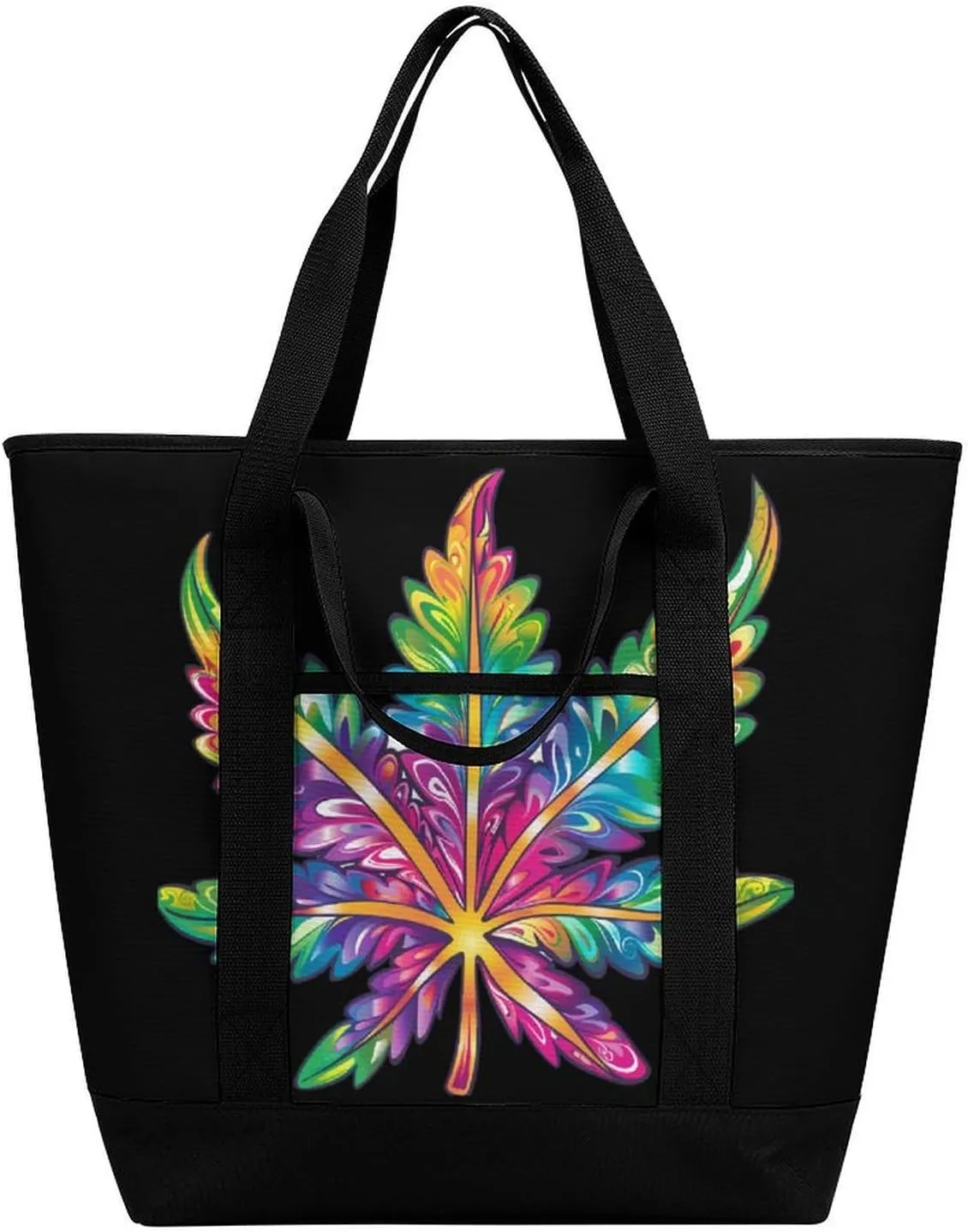Weed Tie Dye Shopping Bags Insulated Lunch Bag Shoulder Grocery Bags for Work Travel Beach