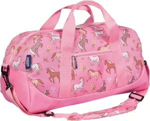 Wildkin Kids Overnighter Duffel Bag  Carry-On Size, Ideal for School & Sleepovers  Wild Horses